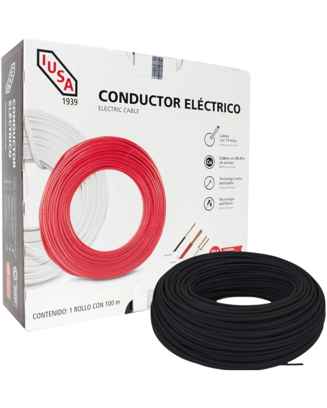 Cable THW Calibre 12 Negro 100M IUSA