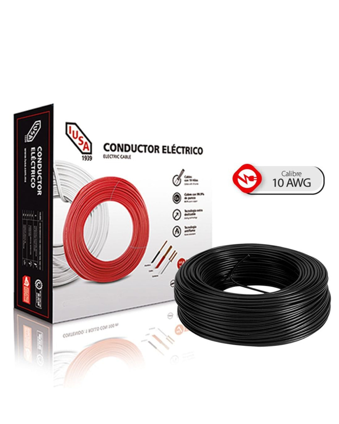 Cable THW Calibre 10 Negro 100M IUSA