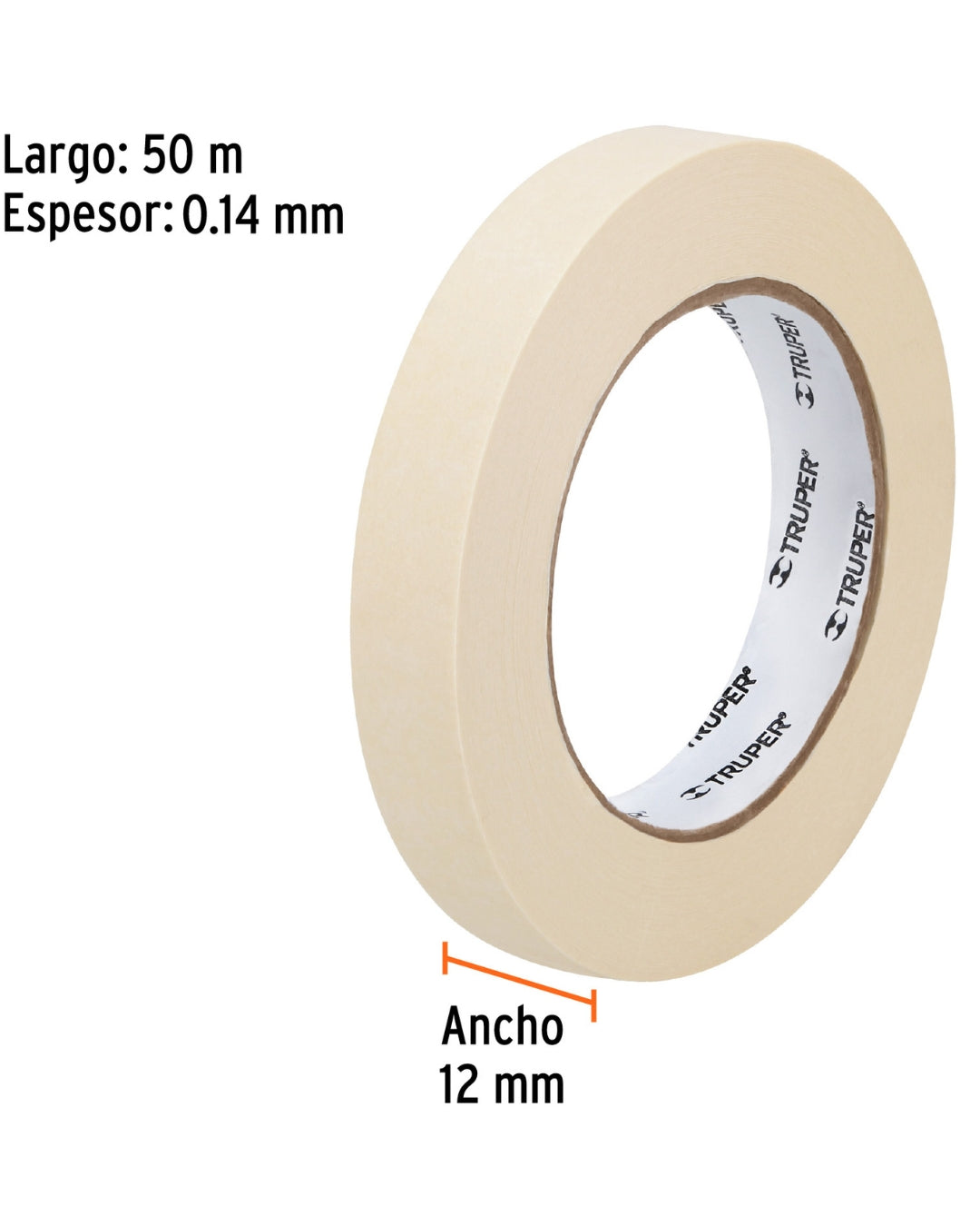 TRUPER Cinta Masking Tape 1/2" x 50 m