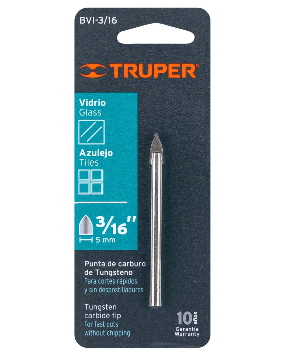 TRUPER Broca para Vidrio y Azulejo 3"/16