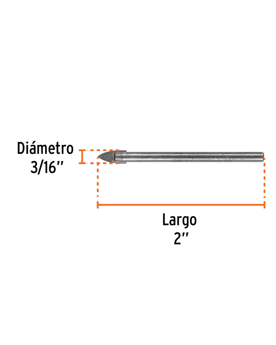TRUPER Broca para Vidrio y Azulejo 3"/16