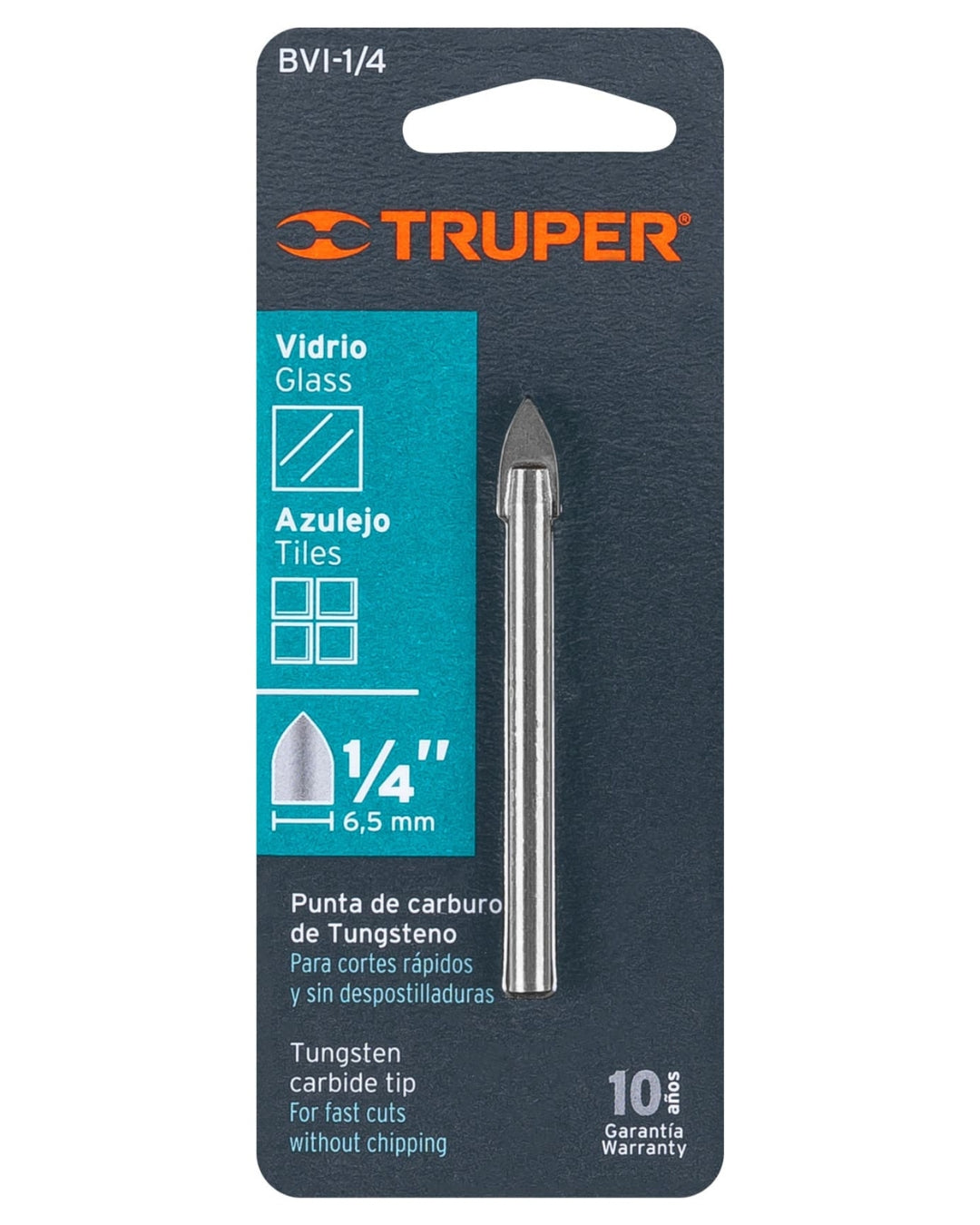 TRUPER Broca para Vidrio y Azulejo 1/4"