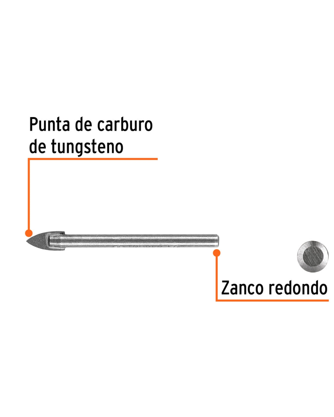 TRUPER Broca para Vidrio y Azulejo 1/4"