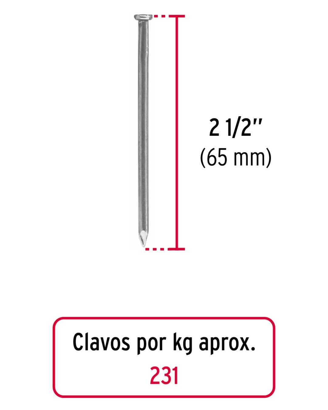 Clavo Standard 2-1/2" 1KG FIERO
