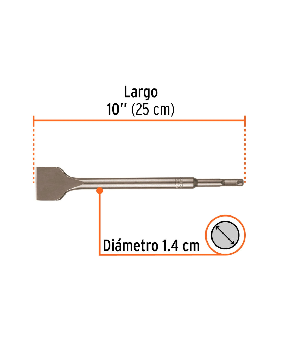 TRUPER Cincel Plano Grueso SDS Plus 1-1/2" x 10"
