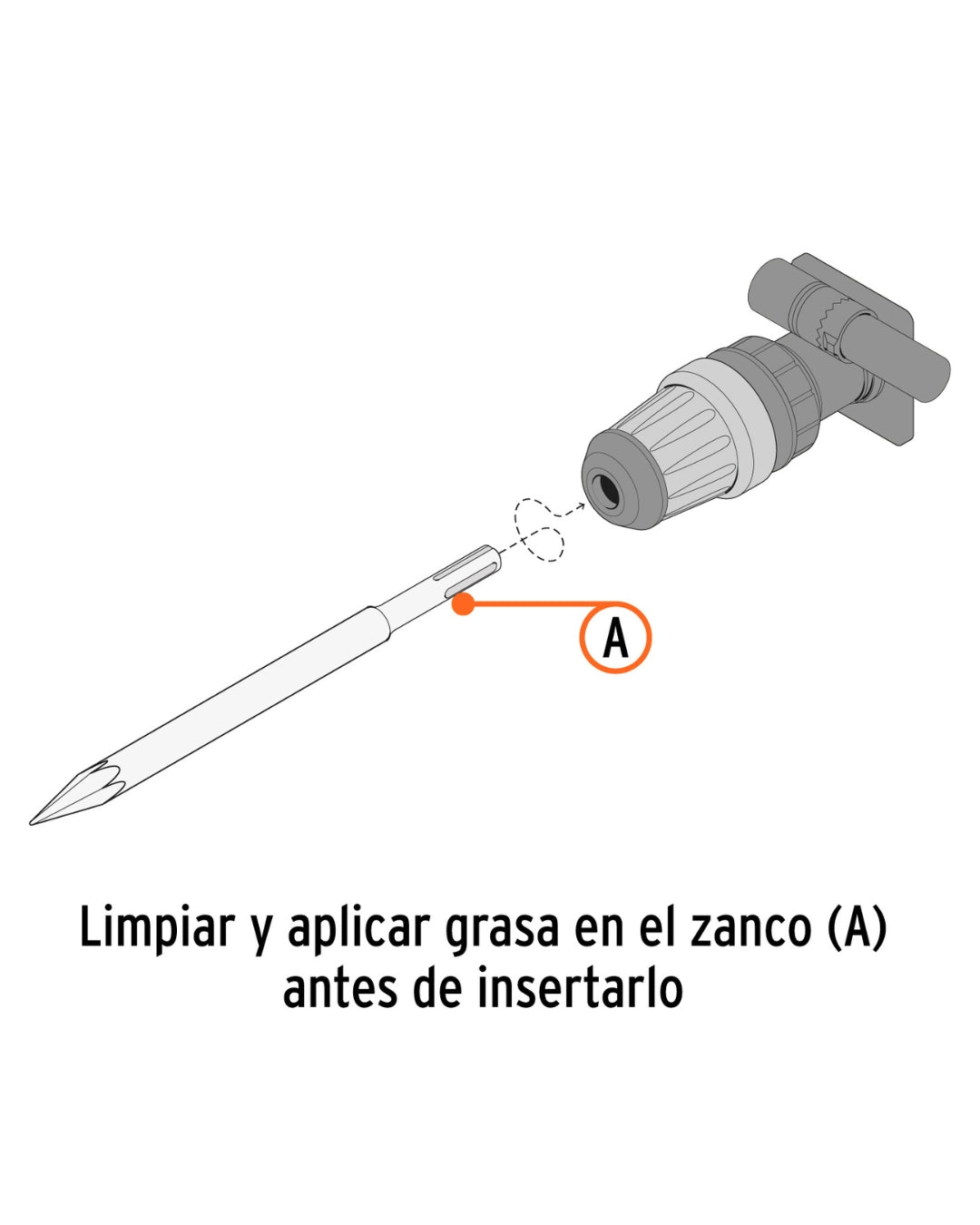 TRUPER Cincel Plano Grueso SDS Plus 1-1/2" x 10"