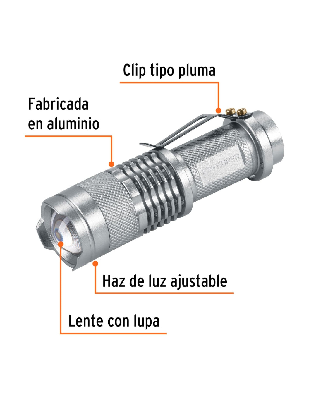 TRUPER Linterna de Aluminio 1 LED 40 lm