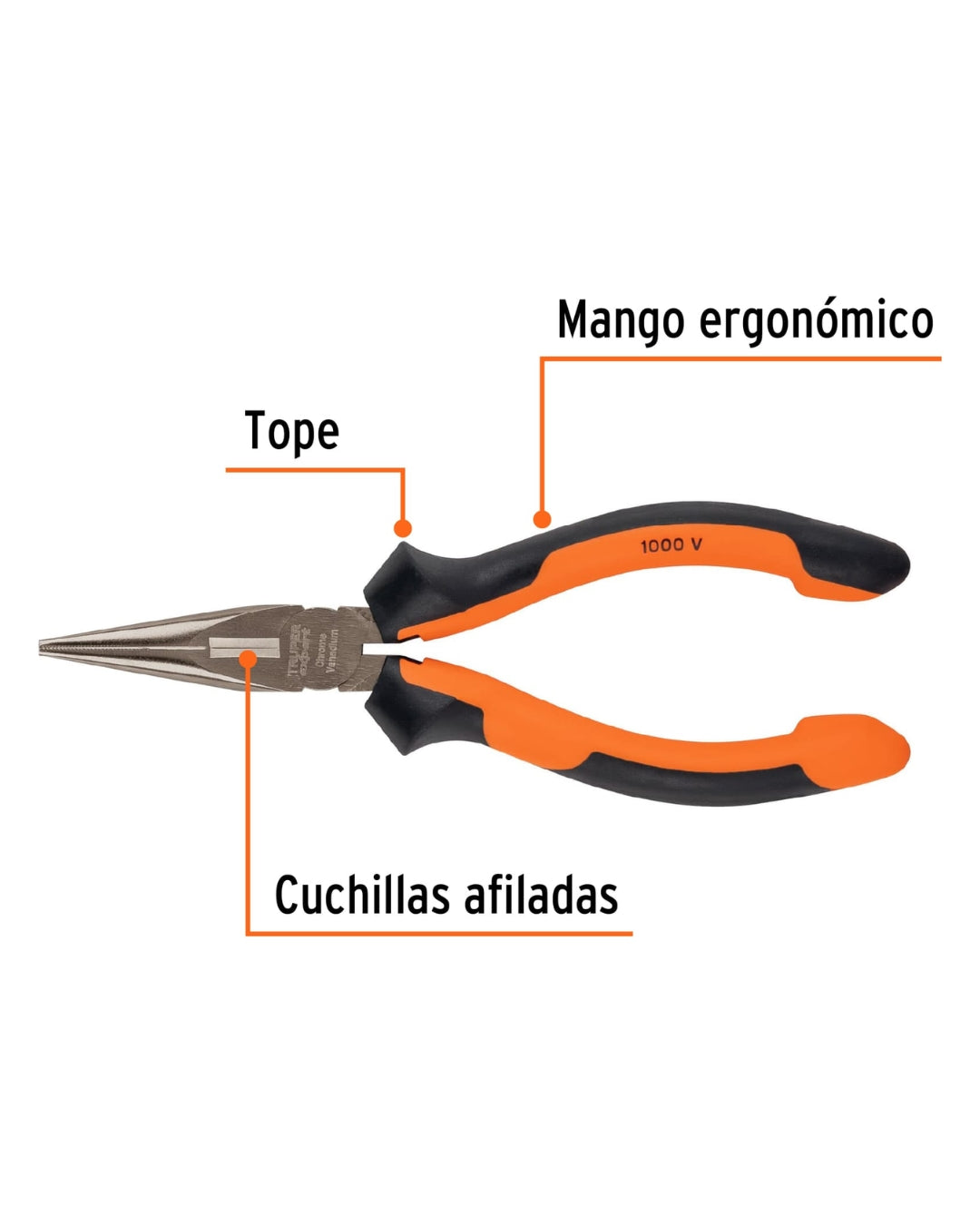 TRUPER Pinza de Punta y Corte 6"