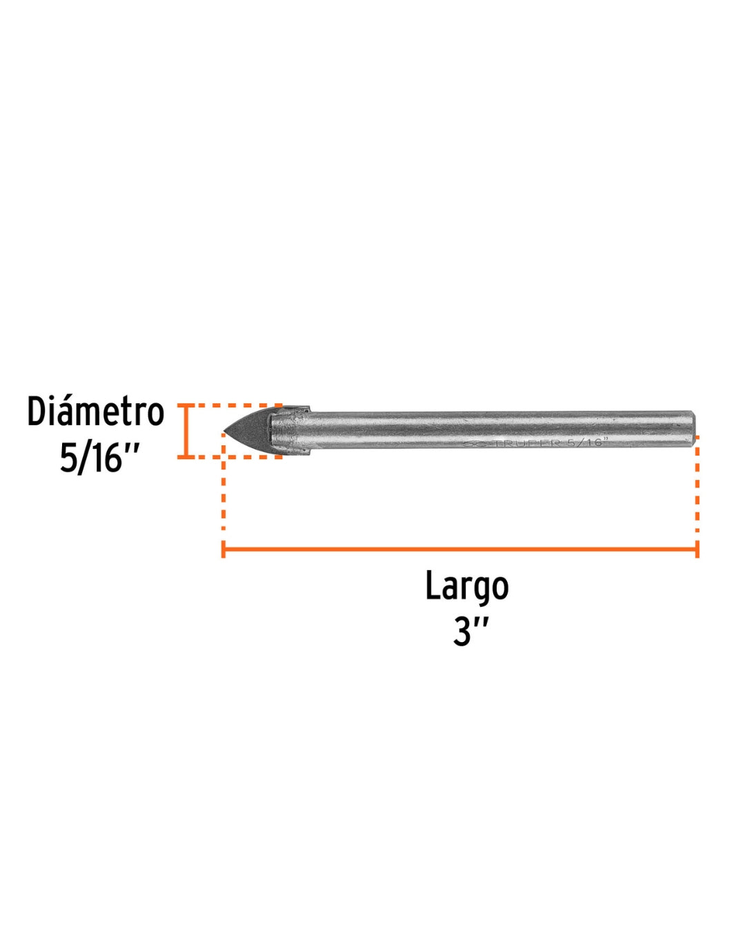 TRUPER Broca para Vidrio y Azulejo 5/16"