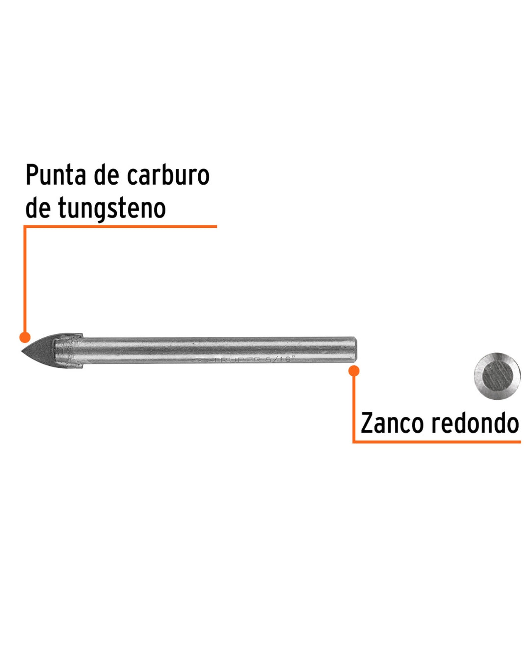 TRUPER Broca para Vidrio y Azulejo 5/16"