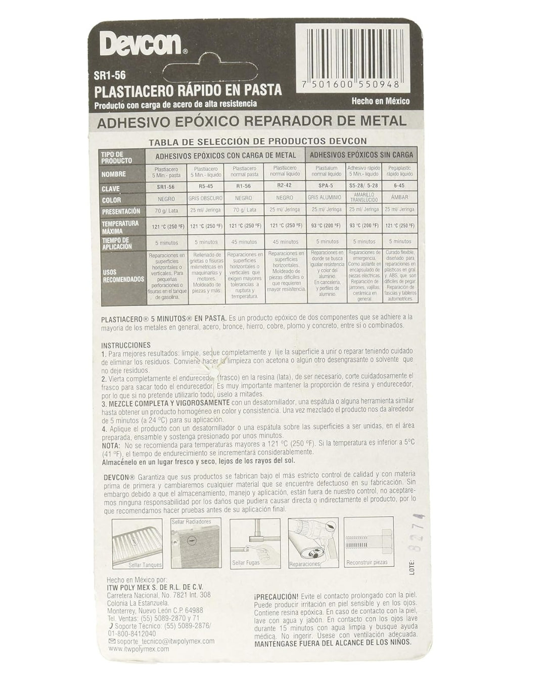 DEVCON PLASTIACERO Pasta Rápido 70g