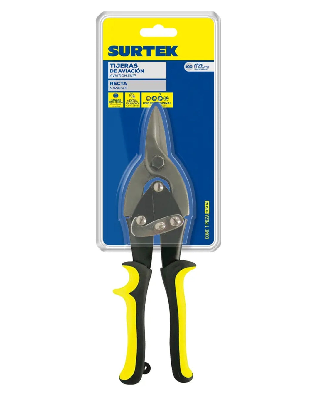 SURTEK Tijera para Hojalatero 10" Aviación Recta